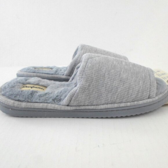 Dearfoams Demi-Rib Knit Slide Slippers Light Heather Gray - Picture 6 of 9